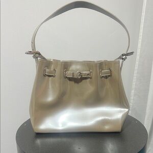 Beijo Silver Shoulder Bag with Slouchy Design